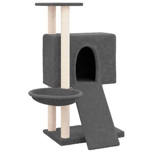vidaXL &Scaron;krabadlo pre mačky so sisalov&yacute;mi stĺpikmi tmavosiv&eacute; 96 cm