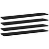 vidaXL Pr&iacute;davn&eacute; police 4 ks, čierne 100x20x1,5 cm, drevotrieska