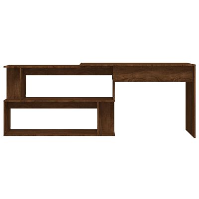 vidaXL Rohový stôl hnedý dub 200x50x76 cm spracované drevo