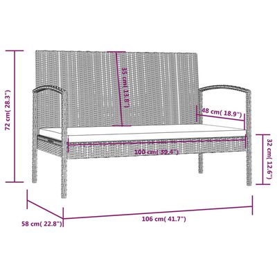 vidaXL 8-dielna záhradná sedacia súprava s vankúšmi sivá polyratanová