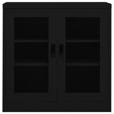 vidaXL Kancelárska skriňa čierna 90x40x90 cm oceľová