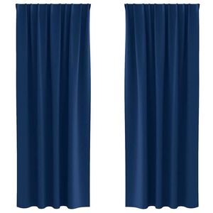 vidaXL Z&aacute;clony na zatemnenie s kr&uacute;žkami 2 pcs Tmavomodr&aacute; 260 x 140 cm