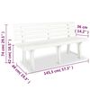 vidaXL Z&aacute;hradn&aacute; lavička 145,5 cm, plast, biela