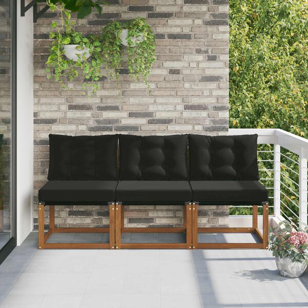 vidaXL 3 Kus Outdoor stredn&aacute; pohovka