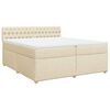 vidaXL Boxspring posteľ s matracom kr&eacute;mov&aacute; 200x200 cm l&aacute;tka
