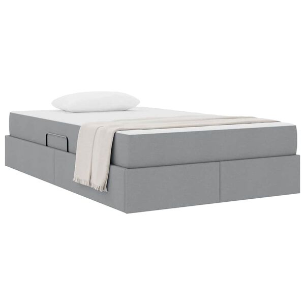 vidaXL Postel s &uacute;ložn&yacute;m prostorem a matrac&iacute; Svetlosiv&aacute; 120 x 200 cm