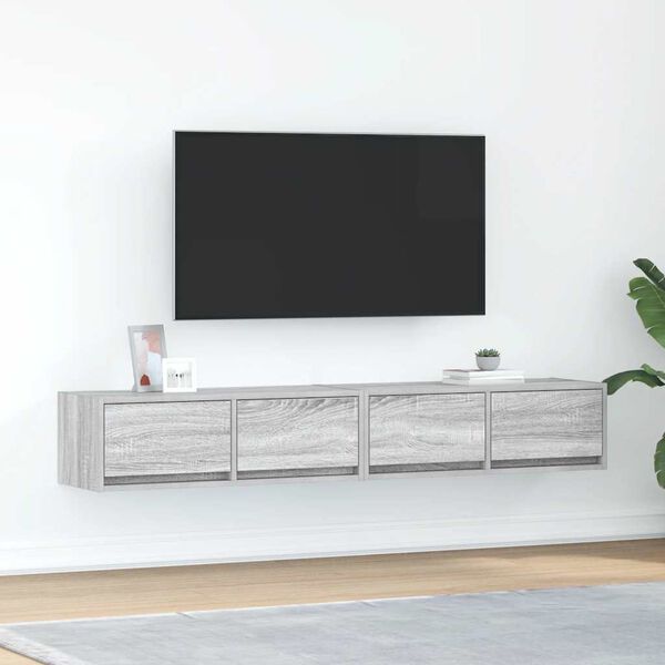 vidaXL TV stolíky 2 ks sivý dub sonoma 80x31x25,5 cm spracované drevo