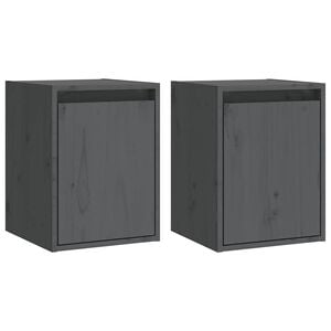 vidaXL N&aacute;stenn&eacute; skrinky 2 ks siv&eacute; 30x30x40 cm mas&iacute;vna borovica