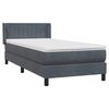 vidaXL Posteľný rám boxspring s matracom tmavosivý 80x210 cm zamat