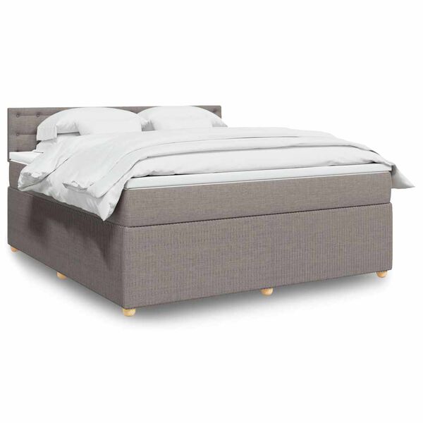 vidaXL Posteľn&yacute; r&aacute;m boxspring s matracom sivohned 180x200 cm l&aacute;tka