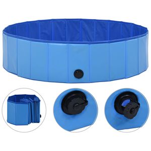 vidaXL Skladac&iacute; baz&eacute;n pre psov modr&yacute; 120x30 cm PVC