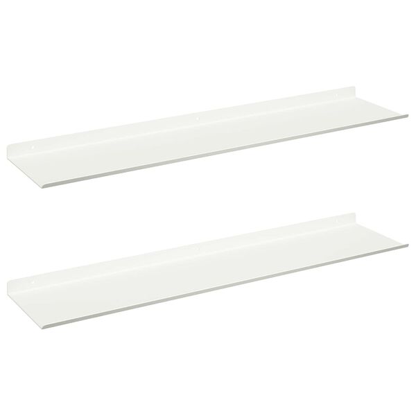 vidaXL Z&aacute;vesn&aacute; polica N&aacute;stenn&yacute; 2 pcs Biely 80 x 18 x 2,5 cm Oceľ