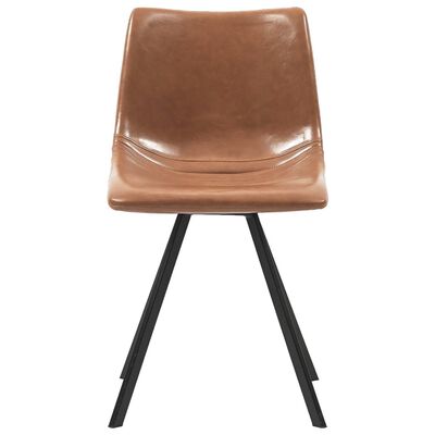 vidaXL Jedálenské stoličky 4 ks, koňaková farba, umelá koža