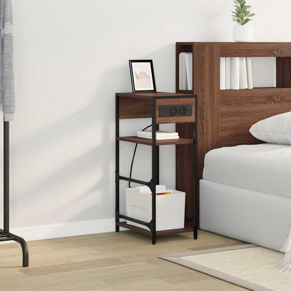 vidaXL Nočn&yacute; stol&iacute;k Hned&yacute; dub 40 x 27 x 76 cm Kompozitn&eacute; drevo