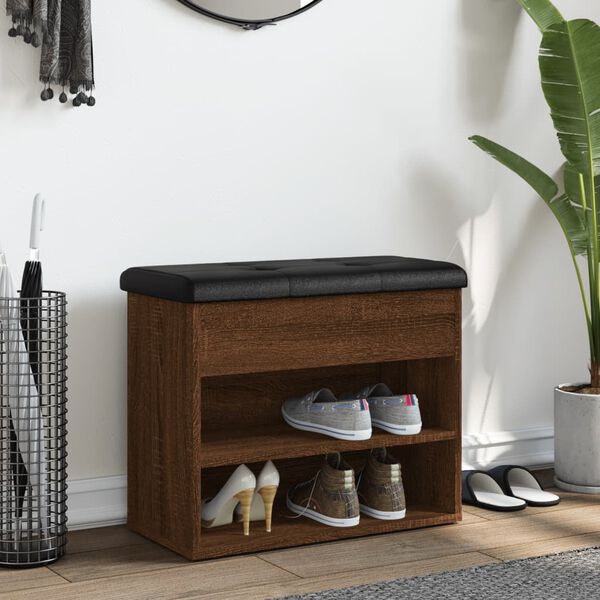 vidaXL Lavička na top&aacute;nky hned&yacute; dub 82x32x50 cm kompozitn&eacute; drevo