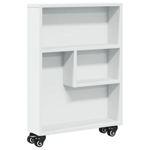 vidaXL &Uacute;zky &uacute;ložn&yacute; voz&iacute;k biely 48x13x68 cm kompozitn&eacute; drevo