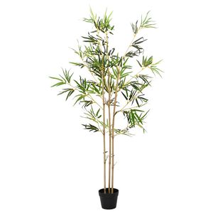 vidaXL Umel&yacute; bambusov&yacute; strom Zelen&aacute; 55 x 16 x 150 cm L&aacute;tka a bambus