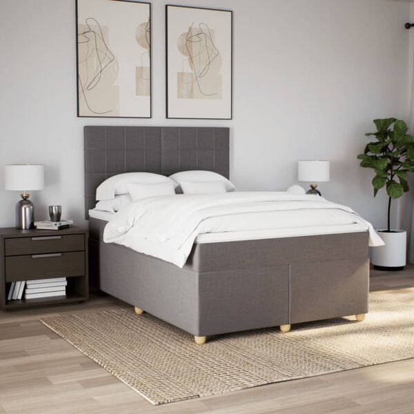 vidaXL Boxspring posteľ s matracom sivohned&yacute; 140x190 cm l&aacute;tka