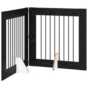 vidaXL Skladacia psia br&aacute;na so stojanmi 2 pcs Čierny dub 160,5 cm