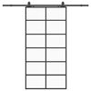 vidaXL Posuvn&eacute; dvere s kovan&iacute;m čierne 102x205 cm ESG sklo