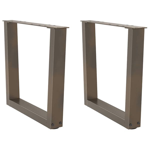 vidaXL Nohy konferenčného stolíka v tvare V, 2 ks, prírodná oceľ, 50 x (42-43,3) cm, oceľ