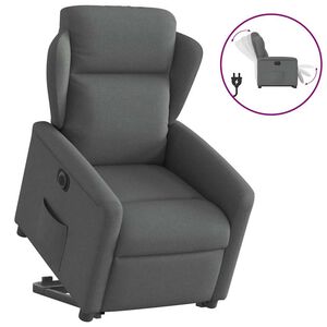 vidaXL Elektrick&eacute; zdv&iacute;hacie skl&aacute;pacie kreslo tmavosiv&eacute; l&aacute;tka