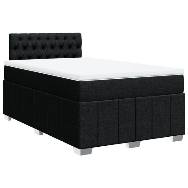 vidaXL Boxspring posteľ s matracom čierna 120x190 cm l&aacute;tka
