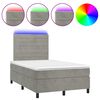 vidaXL Boxspring posteľ s matracom a LED, svetlosiv&aacute; 120x190 cm, l&aacute;tka