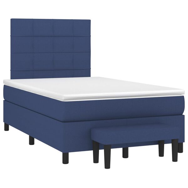 vidaXL Boxspring posteľ s matracom modr&aacute; 120x200 cm l&aacute;tka