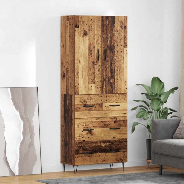 vidaXL Highboard so z&aacute;suvkou 2 pcs Star&eacute; drevo Kompozitn&eacute; drevo