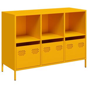vidaXL Komoda horčicovožlt&aacute; 101,5x39x73,5 cm oceľ valcovan&aacute; za studena