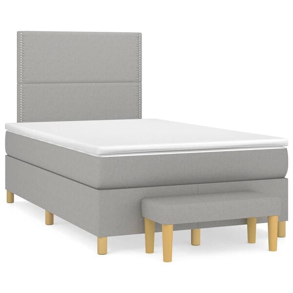 vidaXL Boxspring posteľ s matracom bledosiv&aacute; 120x190 cm l&aacute;tka