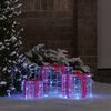 vidaXL Darčekov&aacute; &Scaron;katľa s 60 LED-i 3 pcs Modr&aacute; 20 x 20 x 20 cm Akryl