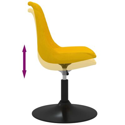 vidaXL Otáčacie jedálenské stoličky 4 ks žlté zamatové
