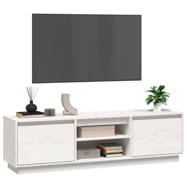 vidaXL TV stol&iacute;k biely 140x35x40 cm mas&iacute;vna borovica