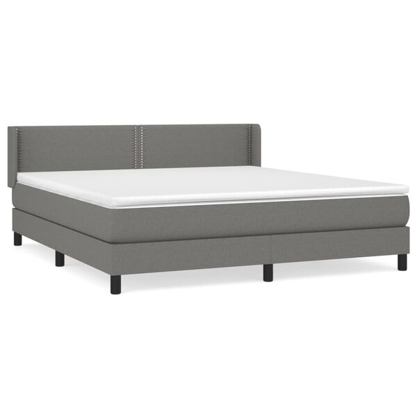 vidaXL Boxspring posteľ s matracom tmavosiv&aacute; 160x200 cm l&aacute;tka