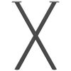 vidaXL Nohy k jedálenskému stolu v tvare X, 2 ks, antracitové, 57 x (72-73) cm, oceľ