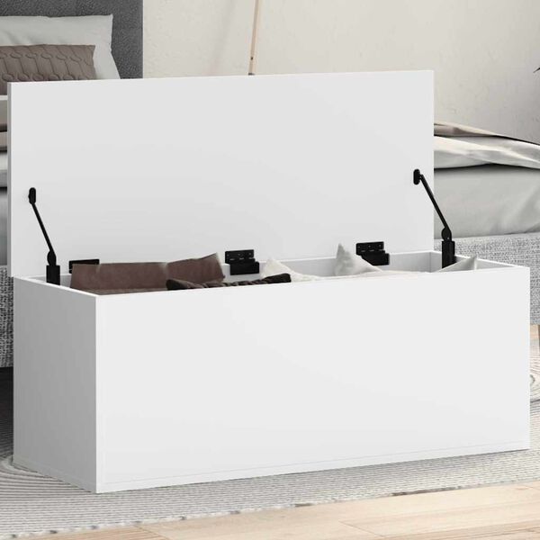 vidaXL Úložný box biely 90x35x35 cm kompozitné drevo
