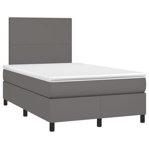 vidaXL Boxspring posteľ s matracom siv&aacute; 120x190 cm umel&aacute; koža