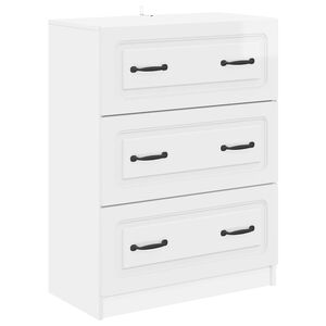 vidaXL Z&aacute;suvkov&yacute; kabinet Biela s vysok&yacute;m leskom 66 x 34,5 x 87 cm