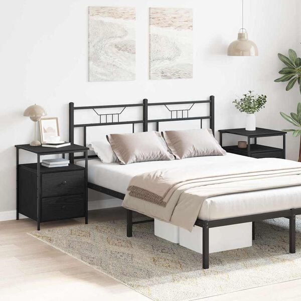 vidaXL Nočn&yacute; stol&iacute;k so z&aacute;suvkou 2 pcs Čierny dub 34 x 35,5 x 50 cm