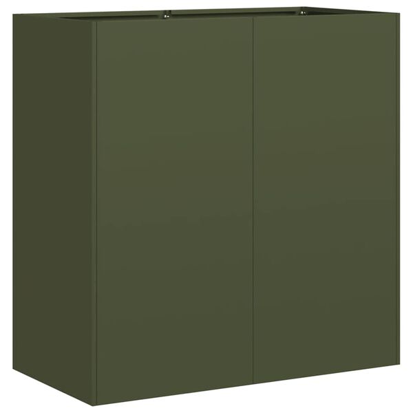 VidaXL kvetin&aacute;č Olive Green 80x40x80 cm Oceľ valcovan&aacute; za studena