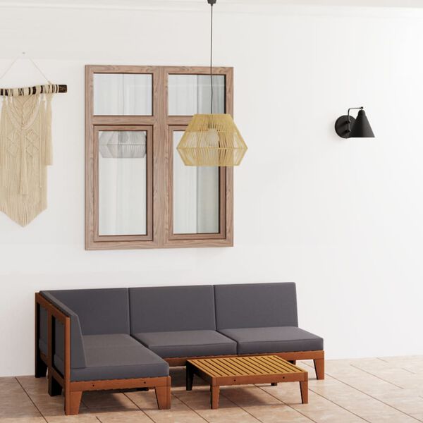 vidaXL 5-dielna z&aacute;hradn&aacute; sedacia s&uacute;prava s podložkami ak&aacute;ciov&yacute; mas&iacute;v