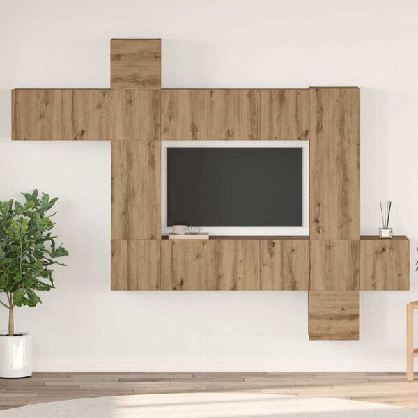 vidaXL Zostava TV skriniek 10 pcs dub artisan 30.5 x 30 x 90 cm