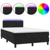 vidaXL Boxspring posteľ s matracom a LED, čierna 120x190 cm, zamat
