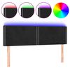 vidaXL Čelo postele s LED čierne 144x5x78/88 cm zamat