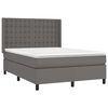 vidaXL Boxspring posteľ s matracom siv&aacute; 140x190 cm umel&aacute; koža