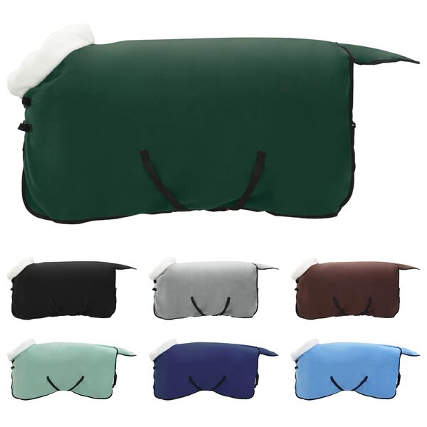 vidaXL Pl&aacute;&scaron;ť pre kone Pln&aacute; tmavozelen&aacute; 75 cm Pol&aacute;rna fleece