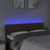 vidaXL Čelo postele s LED tmavohend&eacute; 144x5x78/88 cm l&aacute;tka