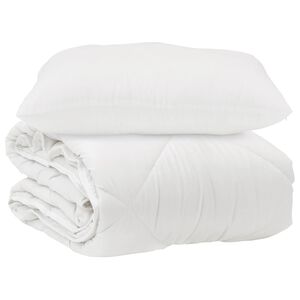 vidaXL Papl&oacute;n s vank&uacute;&scaron;om 2 pcs Biela Mikrovl&aacute;kno